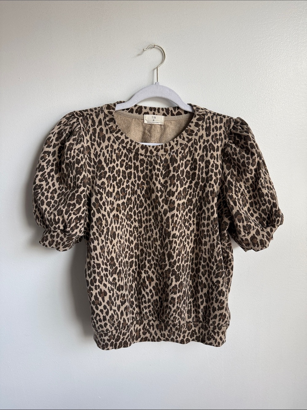 Anthropologie Leopard Puff Sleeve Sweatshirt - Brown & Black